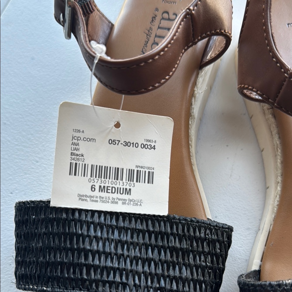 Ana Brown and Black Sandals - Picture 2 of 8